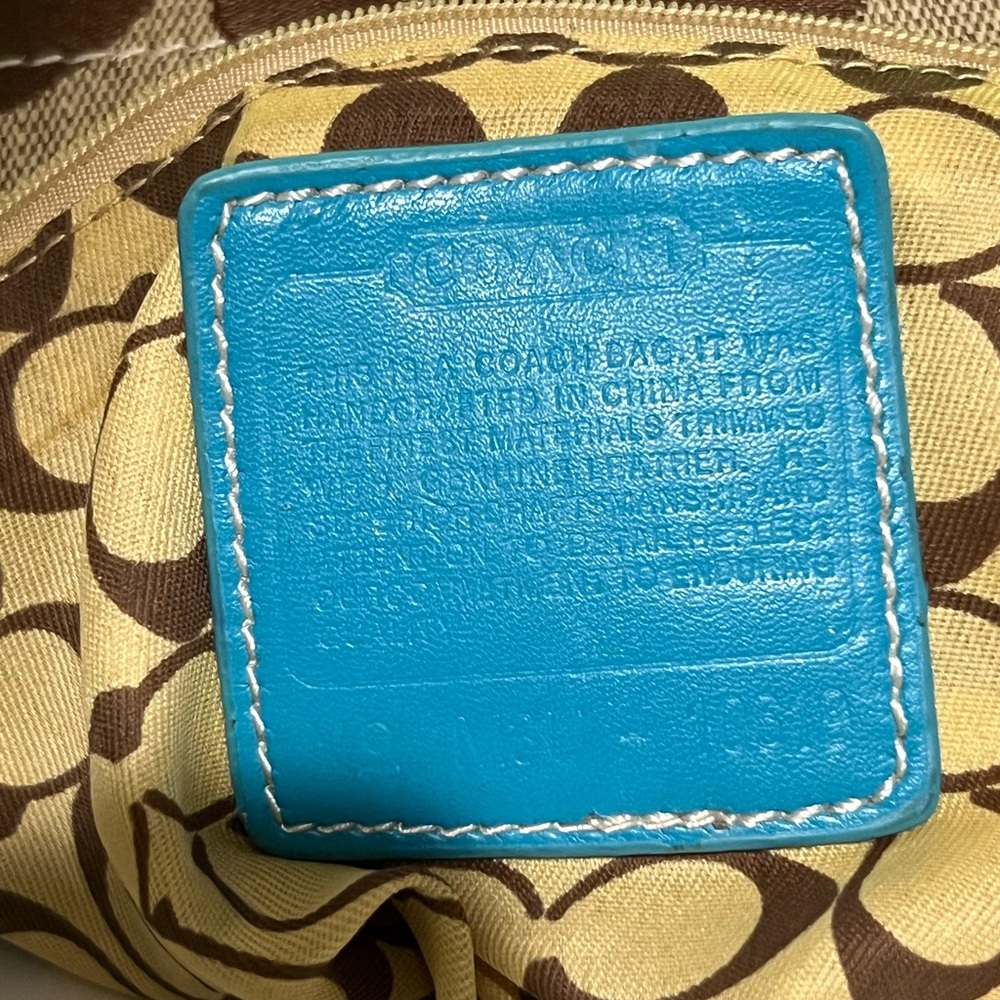Brown and Blue Patterned Handbag - image 10